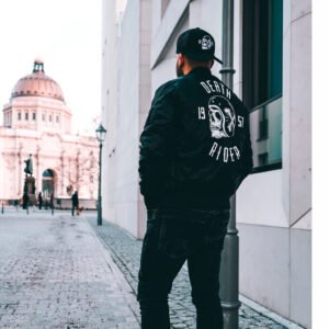 Death Rider Bomber Jacket - Model Rear