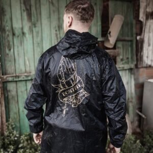 Don't Die Motorcycle Rain Jacket - Rear Logo