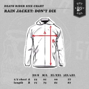 Death Rider 1957 Hoodie - Size Chart