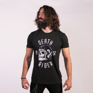 Death Rider 1957 T-Shirt - Front Logo - Black White