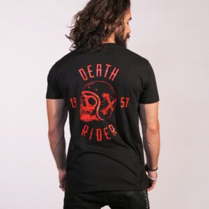 Death Rider 1957 T-Shirt - Black Logo Red Rear